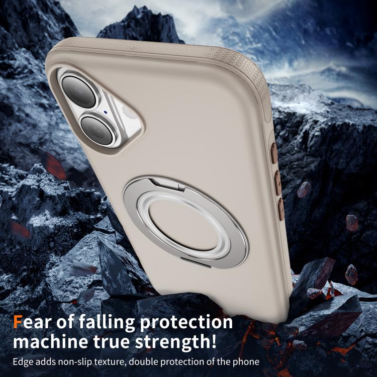 For iPhone 17 Gear Holder C MagSafe Phone Case(Beige Gray) - iPhone 17 Cases by buy2fix | Online Shopping UK | buy2fix