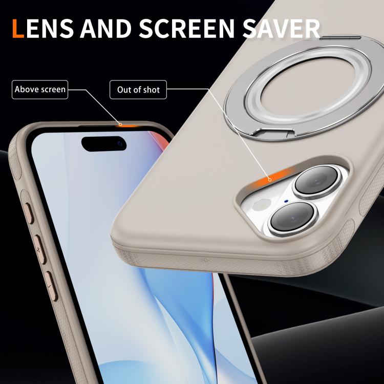 For iPhone 17 Gear Holder C MagSafe Phone Case(Beige Gray) - iPhone 17 Cases by buy2fix | Online Shopping UK | buy2fix