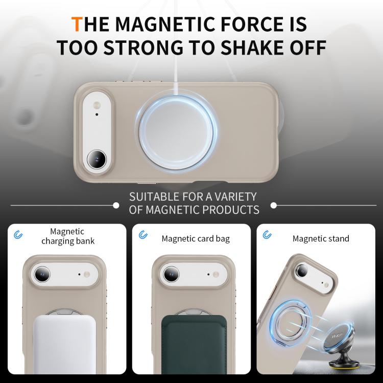 For iPhone Air Gear Holder C MagSafe Phone Case(Beige Gray) - iPhone Air Cases by buy2fix | Online Shopping UK | buy2fix