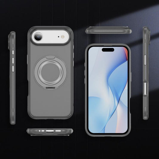 For iPhone Air Skin Feel Translucent PC Gear Holder C MagSafe Phone Case(Bright Grey+Grey) - iPhone Air Cases by buy2fix | Online Shopping UK | buy2fix