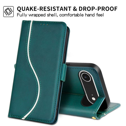 For iPhone Air Side Buckle S Curve Leather Phone Case(Green) - iPhone Air Cases by buy2fix | Online Shopping UK | buy2fix