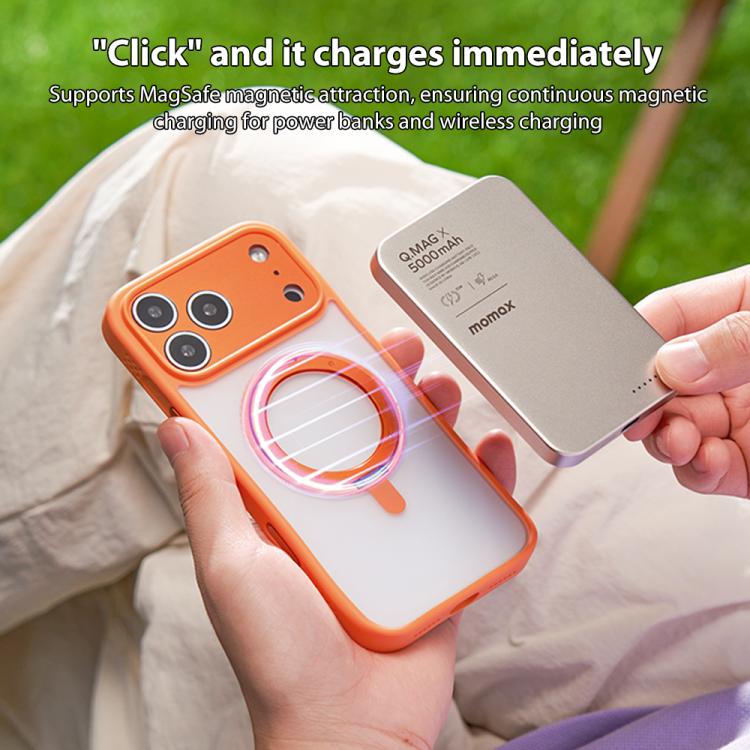 For iPhone Air MOMAX Magsafe Magnetic Metal Rotating Holder Phone Case(Yellow) - iPhone Air Cases by MOMAX | Online Shopping UK | buy2fix
