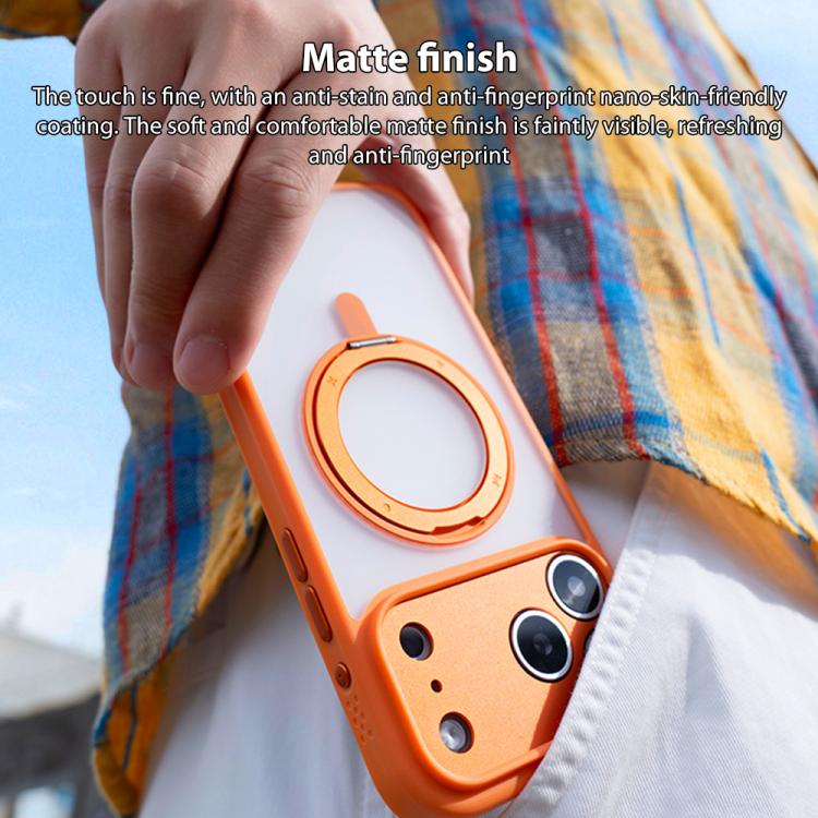 For iPhone Air MOMAX Magsafe Magnetic Metal Rotating Holder Phone Case(Yellow) - iPhone Air Cases by MOMAX | Online Shopping UK | buy2fix