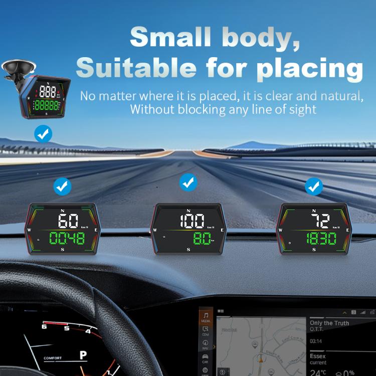 G21 Car HD Display GPS Speedometer Car OBD Meter Display Head-Up Display with Suction Cup Holder(Black) - Head Up Display System by buy2fix | Online Shopping UK | buy2fix