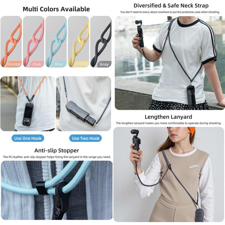 For DJI OSMO Pocket 3 Sunnylife Neck Crossbody Strap Hanging Sling Hands-free Anti-fall Rope 1/4 Screw Neck Lanyard Shoulder Strap(Blue) - Other Accessories by Sunnylife | Online Shopping UK | buy2fix