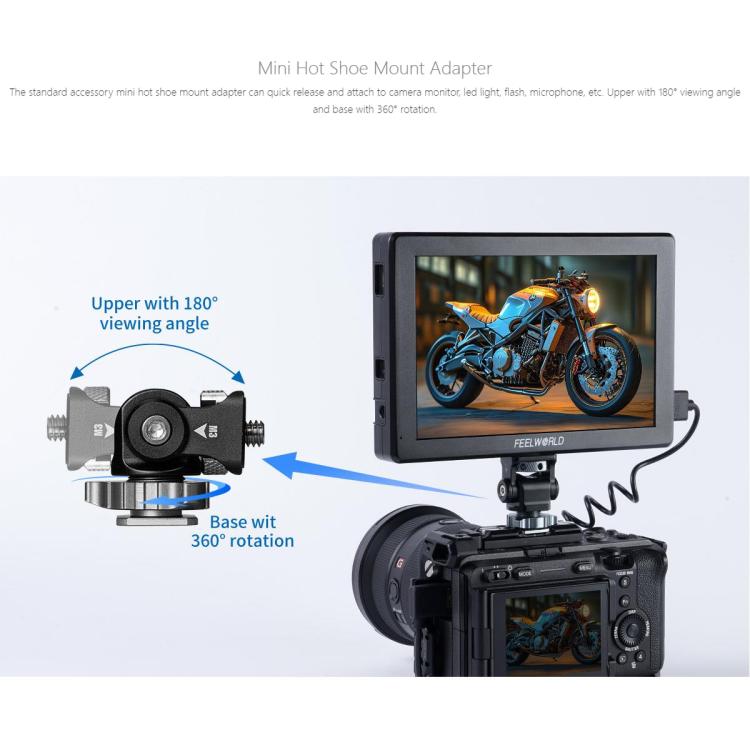 FEELWORLD T7 Pro 7-inch 2000nit Camera Field Video Monitor Aluminium Housing 4K 1920 x 1200 HDMI-compatible IPS Screen(Black) - On-camera Monitors by FEELWORLD | Online Shopping UK | buy2fix