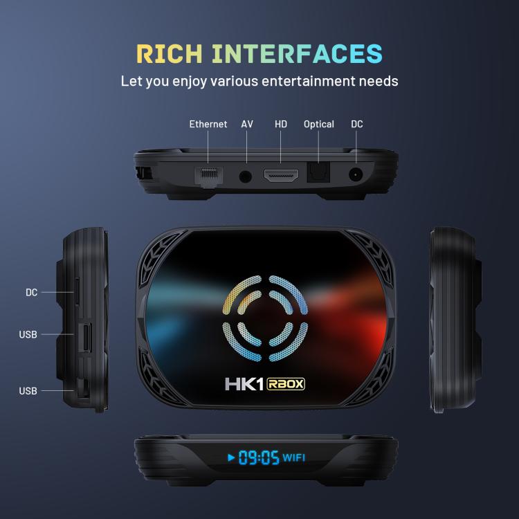 HK1 RBOX X50 Android 14 Smart TV Box with Remote Control, 4GB+64GB, Amlogic S905A Quad-Core(AU Plug) - Amlogic S905 by buy2fix | Online Shopping UK | buy2fix