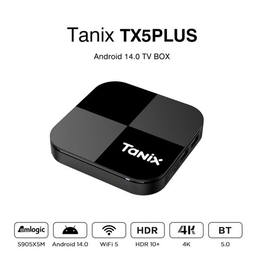 Tanix TX5 Plus Android 14 Smart TV Box with Remote Control, 4GB+32GB, Amlogic S905X5M Quad-Core(US Plug) - Amlogic S905 by buy2fix | Online Shopping UK | buy2fix