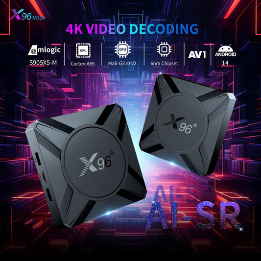 X96 M300 Android 14 Smart TV Box with Remote Control, 4GB+32GB, Amlogic S905X5M Quad-Core(US Plug) - Amlogic S905 by buy2fix | Online Shopping UK | buy2fix