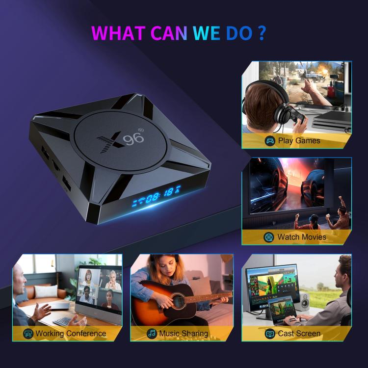 X96 M300 Android 14 Smart TV Box with Remote Control, 4GB+32GB, Amlogic S905X5M Quad-Core(EU Plug) - Amlogic S905 by buy2fix | Online Shopping UK | buy2fix