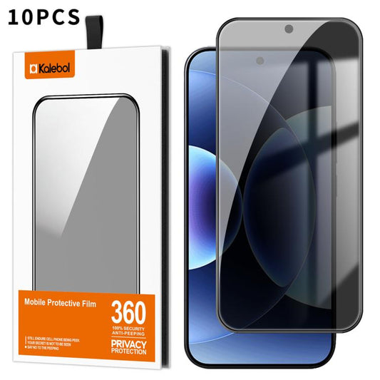 For Xiaomi 17 Pro Max Kalebol 10pcs High-Aluminum Screen-Printed Full-Coverage Black-Border Privacy Tempered Glass Film - 17 Pro Max Tempered Glass by Kalebol | Online Shopping UK | buy2fix