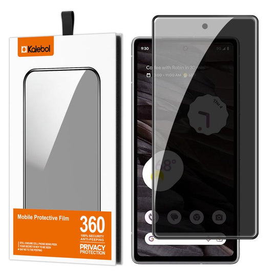 For Google Pixel 7a Kalebol High-Aluminum Screen-Printed Full-Coverage Black-Border Privacy Tempered Glass Film - Google Tempered Glass by Kalebol | Online Shopping UK | buy2fix