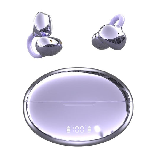 Q108 Digital Display Open Ear Clip Bluetooth 6.1 Wireless Earphones(Purple) - Bluetooth Earphone by buy2fix | Online Shopping UK | buy2fix
