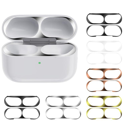 For Apple AirPods Pro 3 Wireless Earphone Protective Case Metal Sticker(Gold) - Protective Sticker by buy2fix | Online Shopping UK | buy2fix