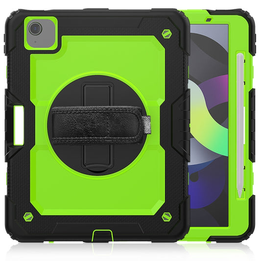 Shockproof Colorful Silicone + PC Protective Case with Holder & Shoulder Strap & Hand Strap & Pen Slot For iPad Air 2022 / 2020 10.9 (Black Yellow Green) - iPad Air (2022) / (2020) 10.9 Cases by buy2fix | Online Shopping UK | buy2fix