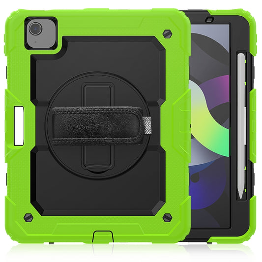 Shockproof Colorful Silicone + PC Protective Case with Holder & Shoulder Strap & Hand Strap & Pen Slot For iPad Air 2022 / 2020 10.9 (Yellow Green) - iPad Air (2022) / (2020) 10.9 Cases by buy2fix | Online Shopping UK | buy2fix