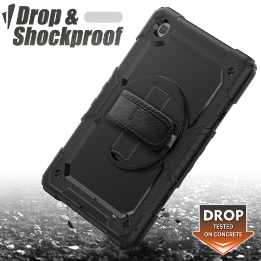 For Samsung Galaxy Tab A7 (2020) T500/T505 Shockproof Colorful Silicone + PC Protective Case with Holder & Shoulder Strap & Hand Strap & Pen Slot(Black) - Other Galaxy Tab PC by buy2fix | Online Shopping UK | buy2fix