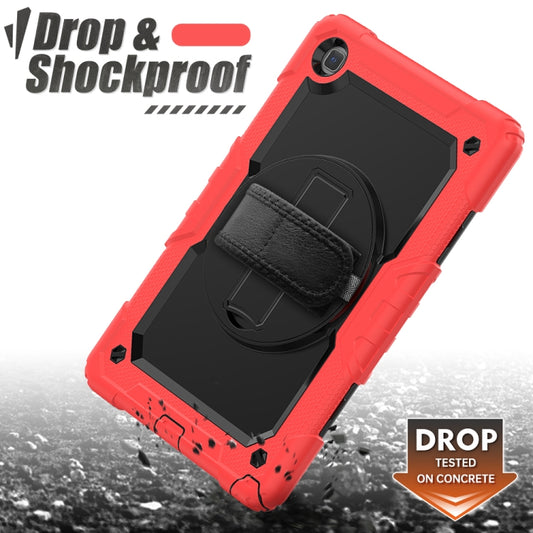 For Samsung Galaxy Tab A7 (2020) T500/T505 Shockproof Colorful Silicone + PC Protective Case with Holder & Shoulder Strap & Hand Strap & Pen Slot(Red) - Other Galaxy Tab PC by buy2fix | Online Shopping UK | buy2fix