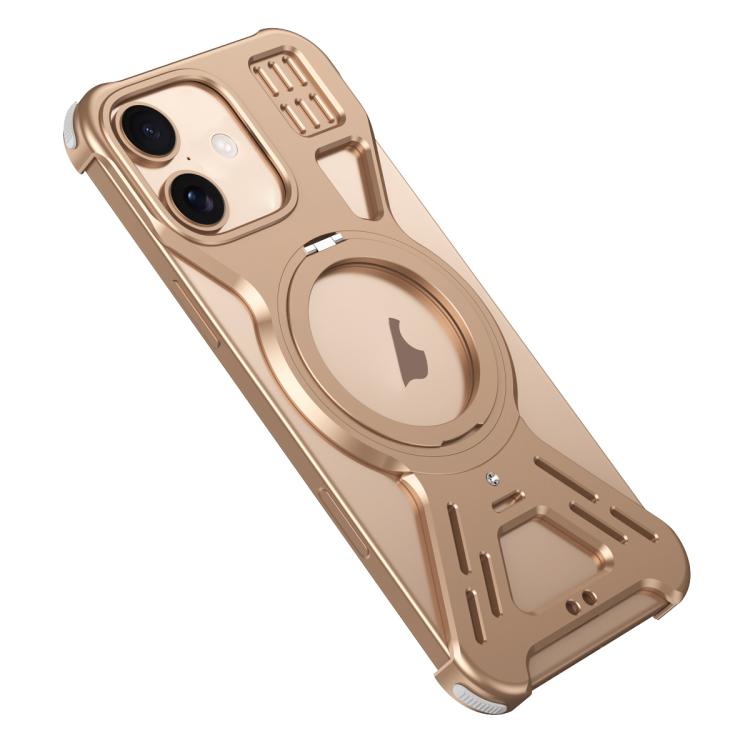 For iPhone 17 Armor 360 Holder Frameless Alloy MagSafe Phone Case(Desert Gold) - iPhone 17 Cases by buy2fix | Online Shopping UK | buy2fix
