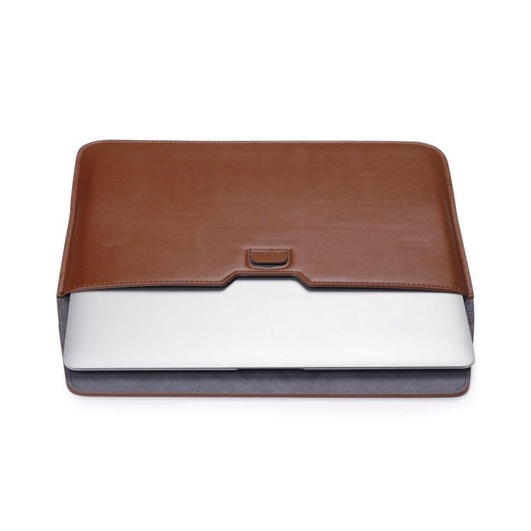 PU Leather Ultra-thin Envelope Bag Laptop Bag for MacBook Air / Pro 15 inch, with Stand Function(Wine Red) by buy2fix