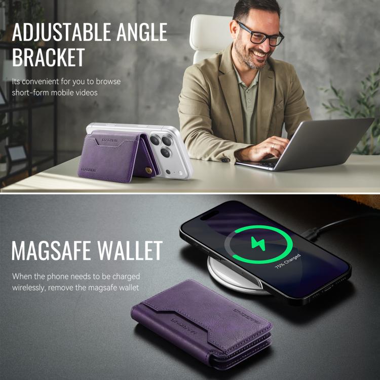 MAGKING K3 Pro Series MagSafe RFID Card Bag(Purple) - Adhesive Card Holders by MAGKING | Online Shopping UK | buy2fix