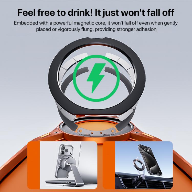 For iPhone 17 Pro Max Aluminum Alloy Frameless 360-Degree Rotating Phone Case(Orange) - iPhone 17 Pro Max Cases by buy2fix | Online Shopping UK | buy2fix