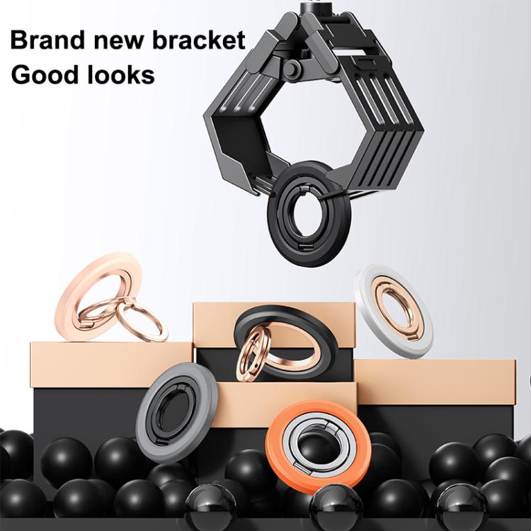 360 Degree Rotation Double Ring Magnetic MagSafe Phone Holder(Orange Silver) - Ring Holder by buy2fix | Online Shopping UK | buy2fix