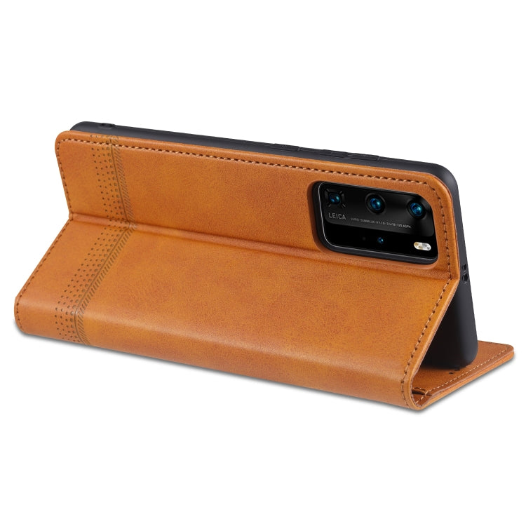 For Huawei P40 AZNS Magnetic Calf Texture Horizontal Flip Leather Case with Card Slots & Holder & Wallet(Dark Blue) - Huawei Cases by AZNS | Online Shopping UK | buy2fix