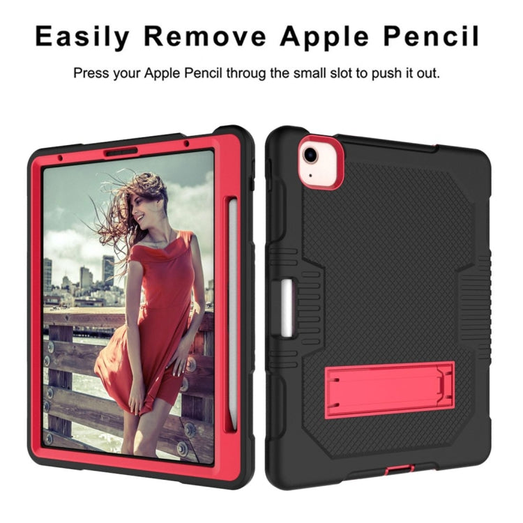Contrast Color Robot Shockproof Silicon + PC Protective Case with Holder & Pen Slot For iPad Air 2022 / 2020 10.9(Black+Red)(Black+Red) - iPad Air (2022) / (2020) 10.9 Cases by buy2fix | Online Shopping UK | buy2fix