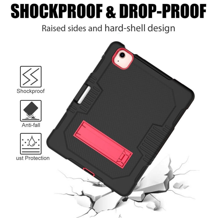 Contrast Color Robot Shockproof Silicon + PC Protective Case with Holder & Pen Slot For iPad Air 2022 / 2020 10.9(Black+Red)(Black+Red) - iPad Air (2022) / (2020) 10.9 Cases by buy2fix | Online Shopping UK | buy2fix