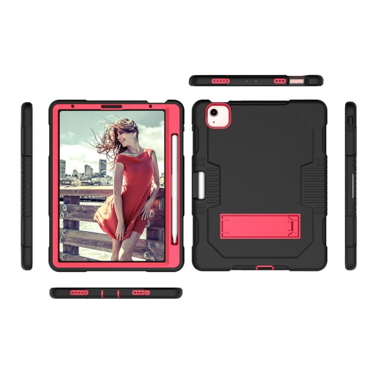 Contrast Color Robot Shockproof Silicon + PC Protective Case with Holder & Pen Slot For iPad Air 2022 / 2020 10.9(Black+Red)(Black+Red) - iPad Air (2022) / (2020) 10.9 Cases by buy2fix | Online Shopping UK | buy2fix
