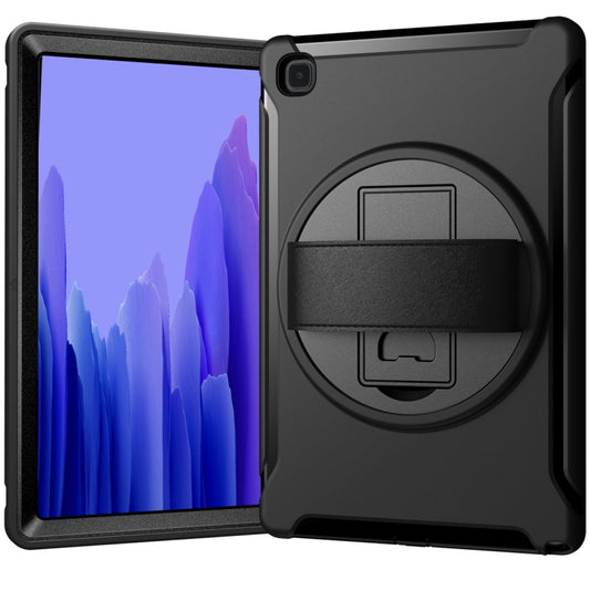 For Samsung Galaxy Tab A7 10.4 (2020) 360 Degree Rotation PC + TPU Protective Case with Holder & Hand Strap(Black) - Other Galaxy Tab PC by buy2fix | Online Shopping UK | buy2fix