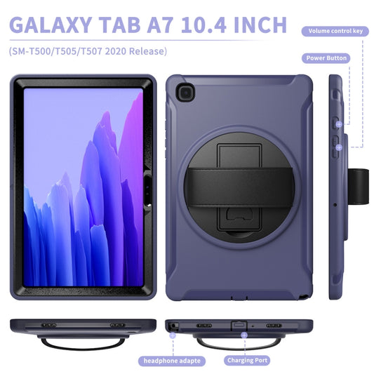 For Samsung Galaxy Tab A7 10.4 (2020) 360 Degree Rotation PC + TPU Protective Case with Holder & Hand Strap(Blue) - Other Galaxy Tab PC by buy2fix | Online Shopping UK | buy2fix