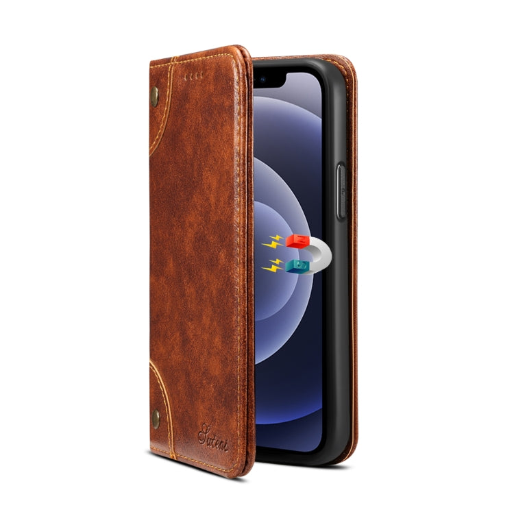 For iPhone 12 Pro Max Baroque Simple Horizontal Flip Leather Case with Holder & Card Slots & Wallet(Light Brown) - iPhone 12 Pro Max Cases by buy2fix | Online Shopping UK | buy2fix