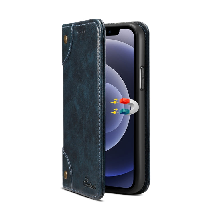 For iPhone 12 Pro Max Baroque Simple Horizontal Flip Leather Case with Holder & Card Slots & Wallet(Blue) - iPhone 12 Pro Max Cases by buy2fix | Online Shopping UK | buy2fix