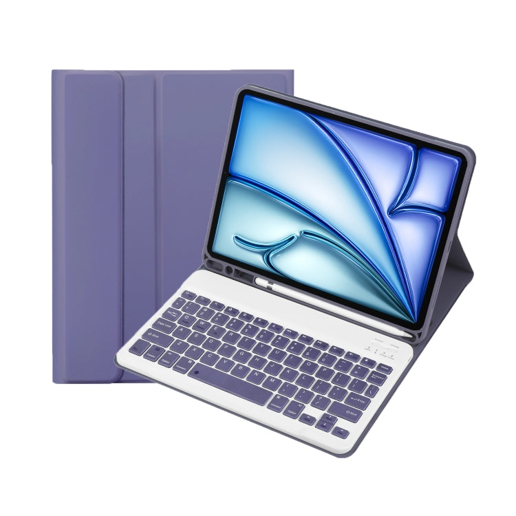 For iPad Air 11 2024 / 2025 / Air 4 2020 / Air 5 2022 A098B Detachable ABS Ultra-thin Candy Colors Bluetooth Keyboard Tablet Case with Stand & Pen Slot(Purple) - For iPad Air by buy2fix | Online Shopping UK | buy2fix