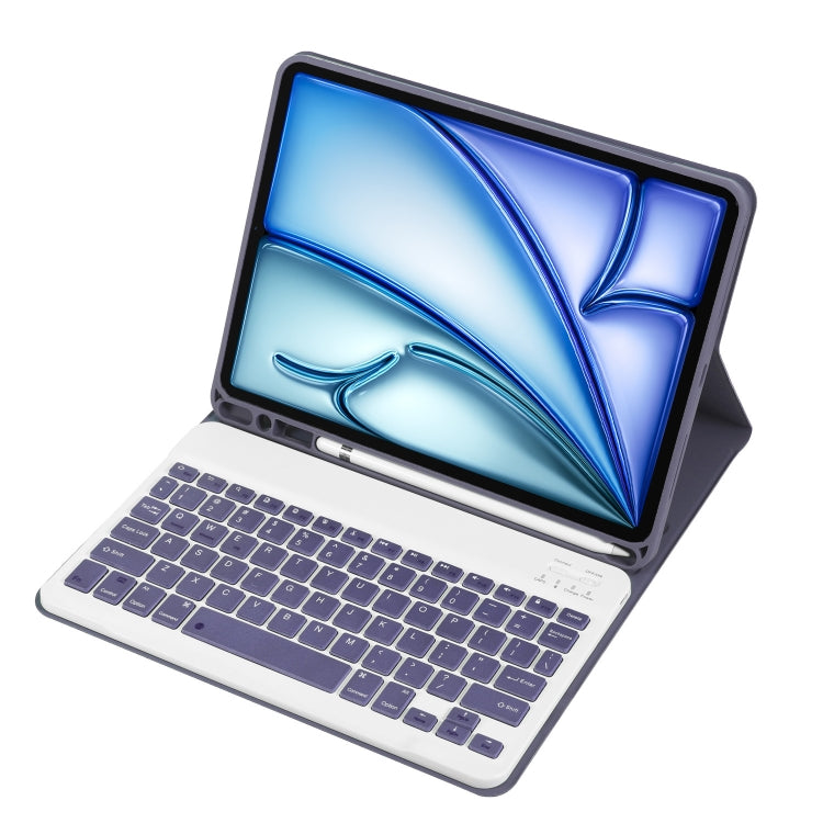 For iPad Air 11 2024 / 2025 / Air 4 2020 / Air 5 2022 A098B Detachable ABS Ultra-thin Candy Colors Bluetooth Keyboard Tablet Case with Stand & Pen Slot(Purple) - For iPad Air by buy2fix | Online Shopping UK | buy2fix