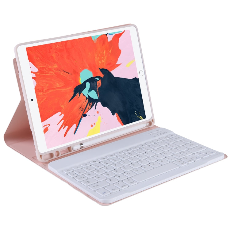 T098B Integrated Ultra-thin Candy Colors Bluetooth Keyboard Tablet Case for iPad Air 11 2024 / 2025 / Air 4 10.9 inch 2020, with Stand & Pen Slot(Pink) - For iPad Air by buy2fix | Online Shopping UK | buy2fix