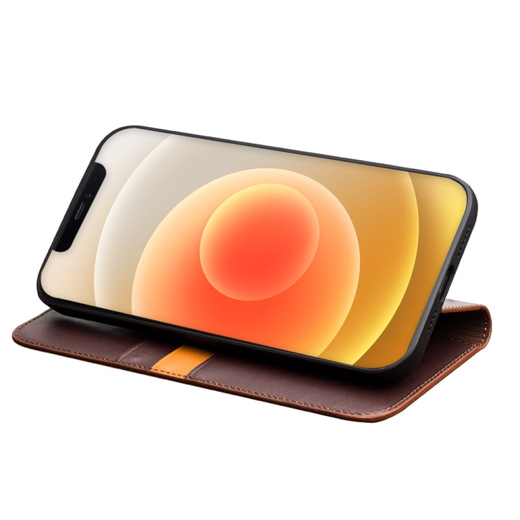 For iPhone 12 mini QIALINO Business Horizontal Flip Leather Case with Holder & Card Slots & Wallet (Brown) by QIALINO