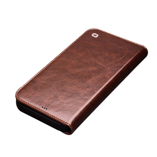 For iPhone 12 mini QIALINO Horizontal Flip Leather Case with Holder & Card Slots & Wallet (Brown) by QIALINO