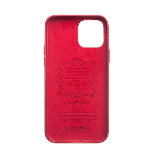 For iPhone 12 mini QIALINO Shockproof Cowhide Leather Protective Case (Red) by QIALINO