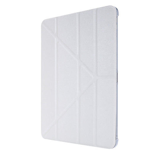 Silk Texture Horizontal Deformation Flip Leather Case with Three-folding Holder For iPad Air 11 2024 / Air 2022 / 2020 10.9(White) by buy2fix