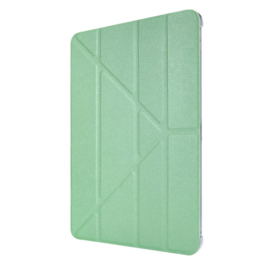 Silk Texture Horizontal Deformation Flip Leather Case with Three-folding Holder For iPad Air 11 2024 / Air 2022 / 2020 10.9(Green) by buy2fix