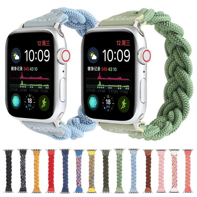 Elastic Woven Watch Band For Apple Watch Ultra 49mm&Watch Ultra 2 49mm / Series 9&8&7 45mm / SE 3&SE 2&6&SE&5&4 44mm / 3&2&1 42mm, Length:160mm(Red) by buy2fix
