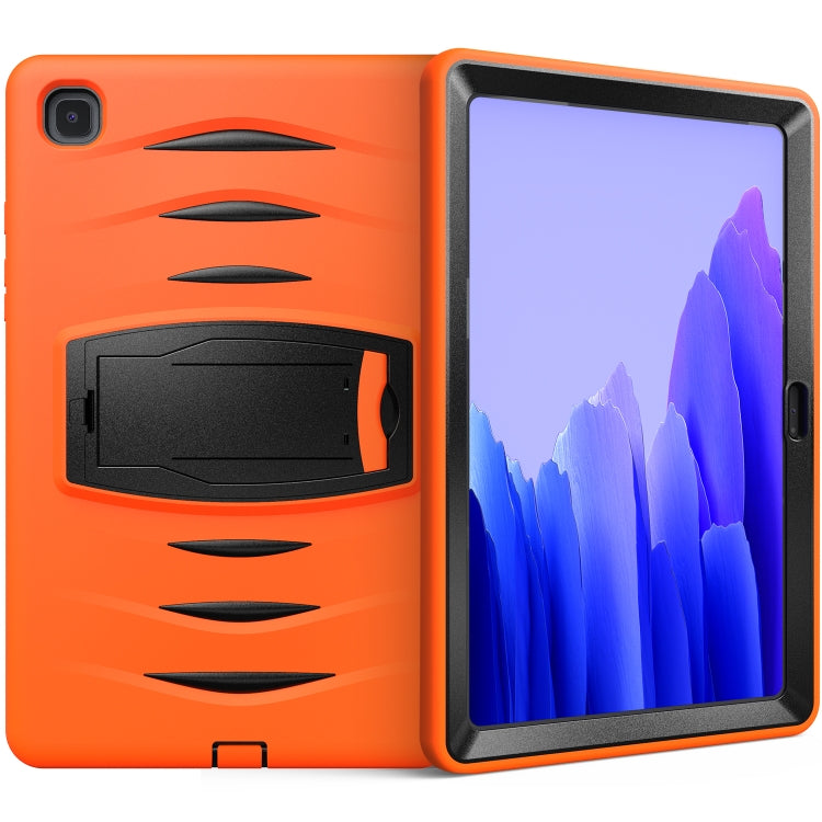 For Samsung Galaxy Tab A7 (2020) T500/T505 Wave Texture Series PC + Silicone Protective Case with Holder(Orange) - Other Galaxy Tab PC by buy2fix | Online Shopping UK | buy2fix