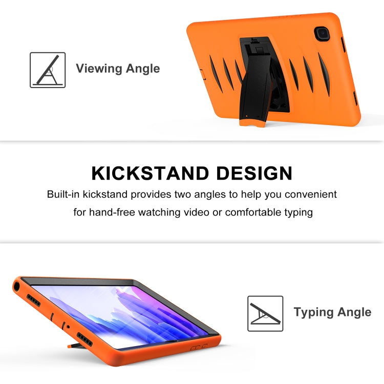 For Samsung Galaxy Tab A7 (2020) T500/T505 Wave Texture Series PC + Silicone Protective Case with Holder(Orange) - Other Galaxy Tab PC by buy2fix | Online Shopping UK | buy2fix