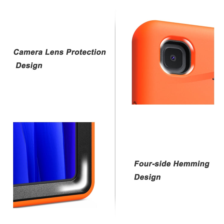 For Samsung Galaxy Tab A7 (2020) T500/T505 Wave Texture Series PC + Silicone Protective Case with Holder(Orange) - Other Galaxy Tab PC by buy2fix | Online Shopping UK | buy2fix