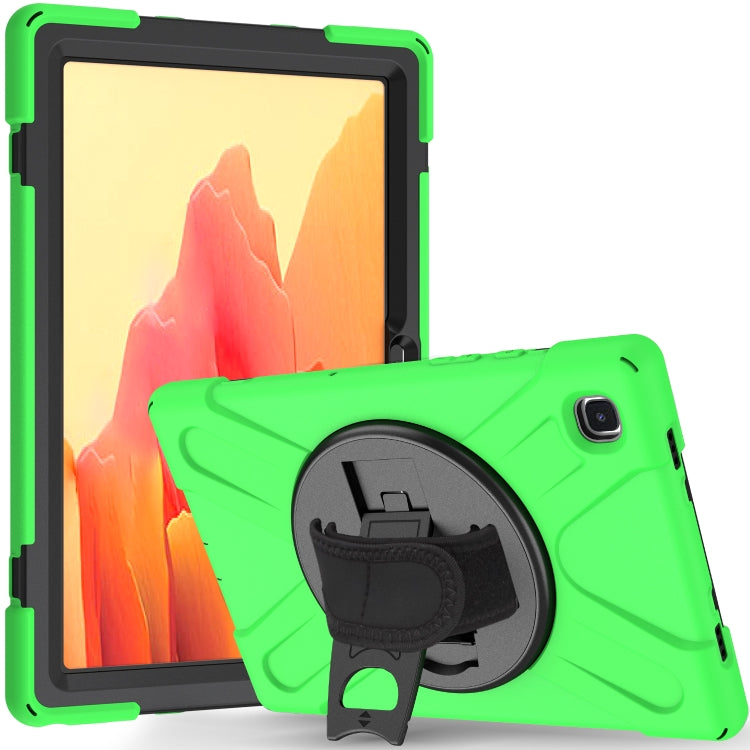 For Samsung Galaxy Tab A7 (2020) T500/T505 360 Degree Rotation PC + Silicone Protective Case with Holder & Hand-strap(Green) - Other Galaxy Tab PC by buy2fix | Online Shopping UK | buy2fix
