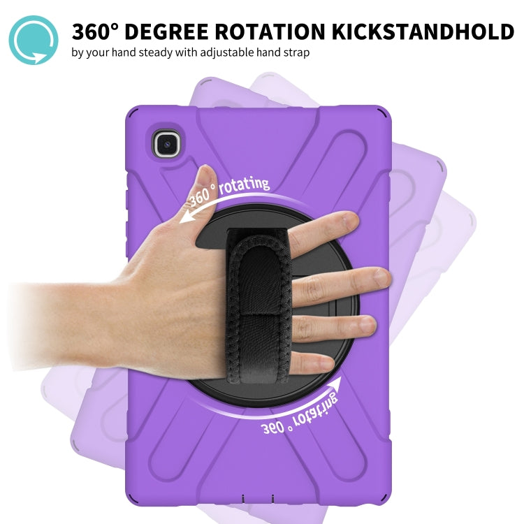 For Samsung Galaxy Tab A7 (2020) T500/T505 360 Degree Rotation PC + Silicone Protective Case with Holder & Hand-strap(Purple) - Other Galaxy Tab PC by buy2fix | Online Shopping UK | buy2fix