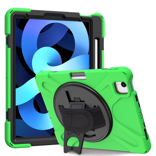 For iPad Air 2022 / 2020 10.9 360 Degree Rotation PC + Silicone Protective Case with Holder & Hand-strap(Green) - iPad Air (2022) / (2020) 10.9 Cases by buy2fix | Online Shopping UK | buy2fix